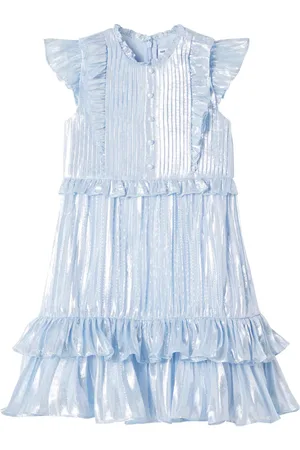 Self-Portrait Ruffled silk-blend dress