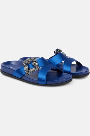 Manolo Blahnik Chilanghi embellished satin sandals