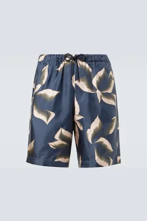 DRIES VAN NOTEN Printed silk shorts