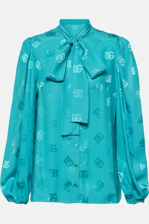 Dolce & Gabbana DG tie-neck silk blouse