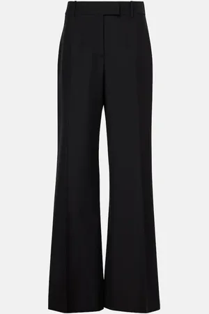 Alexander McQueen Wool and mohair wide-leg tuxedo pants