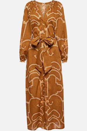 JOHANNA ORTIZ Printed balloon-sleeve cotton maxi dress