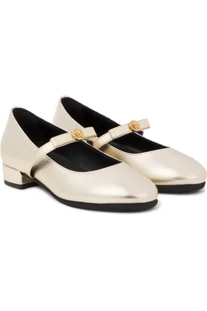 VERSACE Leather ballet flats