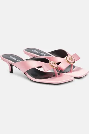 VERSACE Medusa satin thong sandals