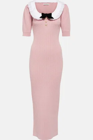 Alessandra Rich Embellished cotton-blend midi dress