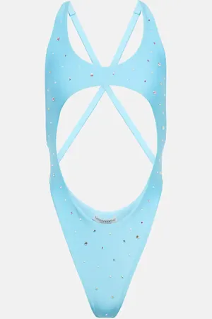 Alessandra Rich Embellished cutout swimsuit