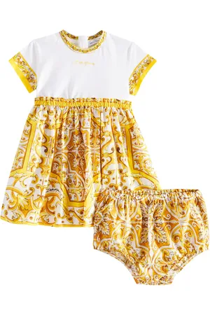 Dolce & Gabbana Baby Majolica cotton poplin dress with bloomers