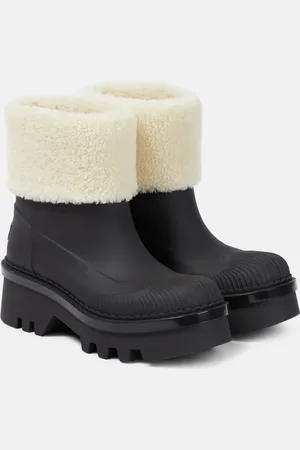 Chloé Raina shearling-trimmed ankle boots