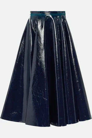 Alaïa Coated wool-blend midi skirt
