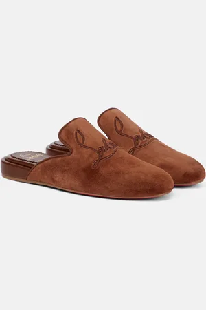 Christian Louboutin Navy Coolito Donna suede slippers