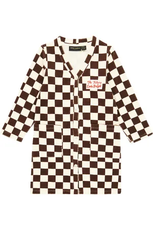 Mini Rodini Checked cotton terry bathrobe