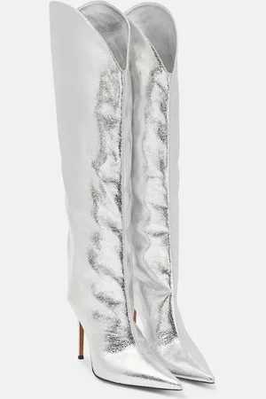 ALEXANDRE VAUTHIER Metallic leather over-the-knee boots