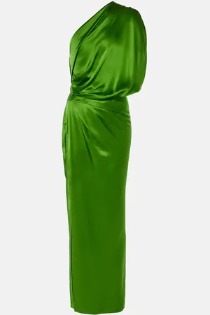 The Sei Draped one-shoulder silk maxi dress
