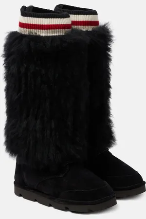 Brunello Cucinelli Mountain shearling-trimmed suede knee-high boots