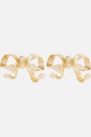 Self-Portrait Bow 18kt -plated earrings