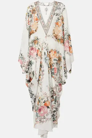 Camilla Embellished floral silk crÃªpe kaftan