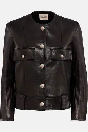 Khaite Laybin cropped leather jacket
