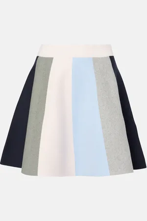 J.W.Anderson Colorblocked cotton and cashmere miniskirt