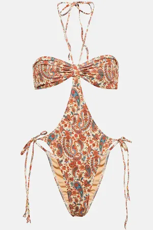 Bananhot Jade printed cut-out swimsuit