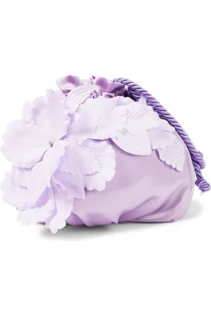 MONNALISA Floral-appliquÃ© satin clutch