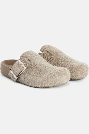 Loewe Ease Buckle brushed suede mules
