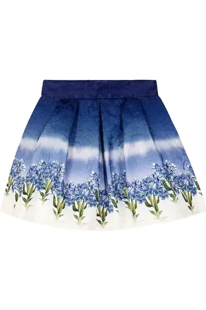 MONNALISA Floral matelassÃ© skirt
