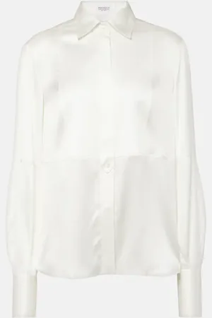 Brunello Cucinelli Silk-blend satin blouse