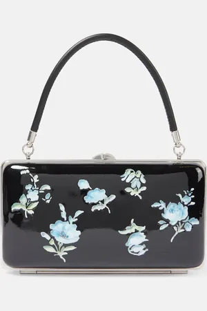 Prada Floral patent leather clutch
