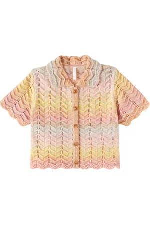 ZIMMERMANN Tallow chevron cotton-blend polo shirt