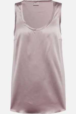 Brunello Cucinelli Silk-blend tank top