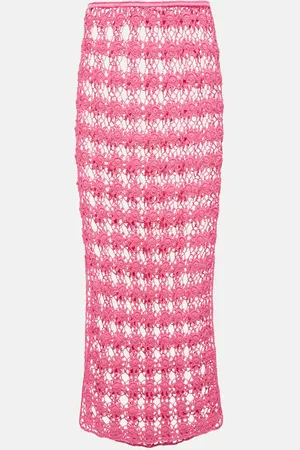 ANNA KOSTUROVA Rosette crochet cotton maxi skirt