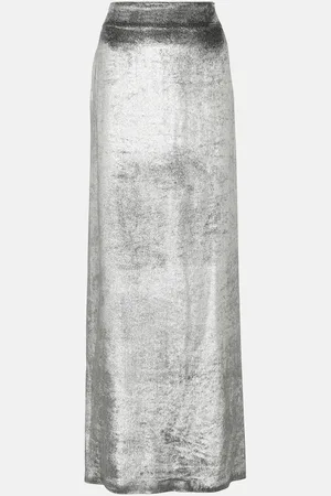 Brunello Cucinelli High-rise velvet maxi skirt