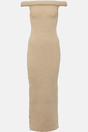Totême Knitted off-shoulder midi dress