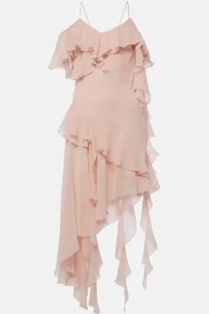BLUMARINE Ruffled silk georgette minidress