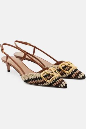 VALENTINO GARAVANI VLogo Signature 40 crochet slingback pumps
