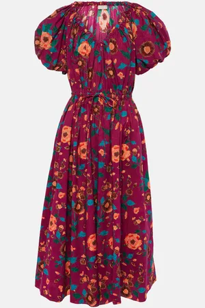 ULLA JOHNSON Vika balloon-sleeve cotton midi dress