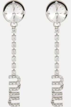 Miu Miu Logo crystal-embellished earrings