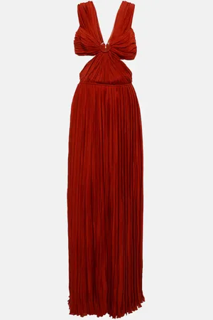 Chloé Cutout pleated silk chiffon gown