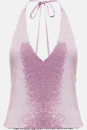 ROTATE Sequined halterneck top