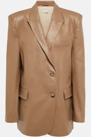 The Mannei Greenock single-breasted leather blazer