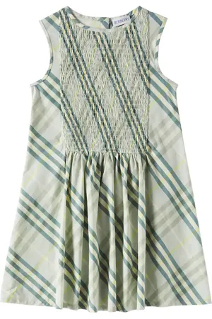 Burberry Burberry Check smocked cotton dress