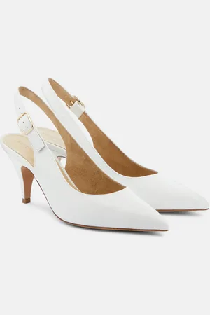 Khaite River leather slingback pumps