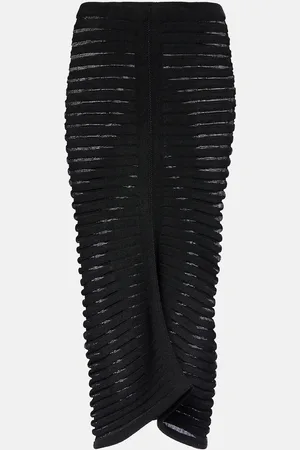 Alaïa Skeleton knitted midi skirt