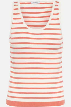 Max Mara Show striped cotton crÃªpe tank top