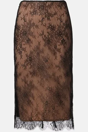 Self-Portrait Floral lace midi skirt