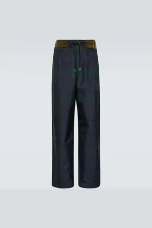 SACAI Tartan taffeta straight pants