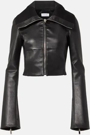 Alexander McQueen Cropped leather jacket
