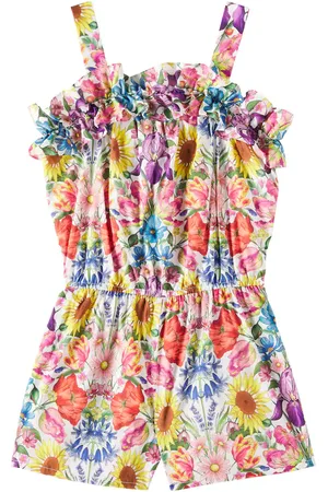Tartine Et Chocolat Ruffled floral cotton playsuit