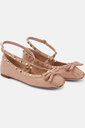 VALENTINO GARAVANI Rockstud leather ballet flats