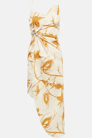 JACQUES WEI Asymmetric printed midi dress